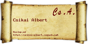 Csikai Albert névjegykártya